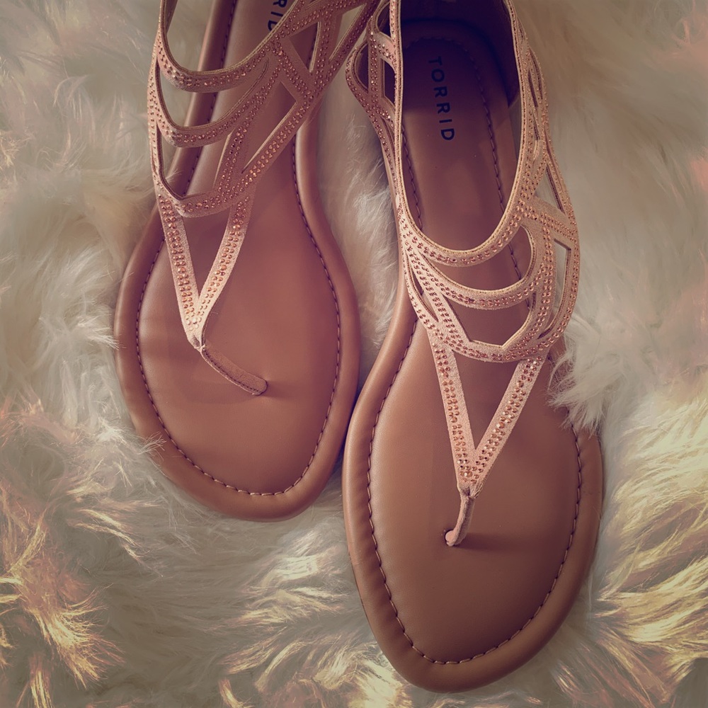 Torrid Rose Gold Sandals 12W